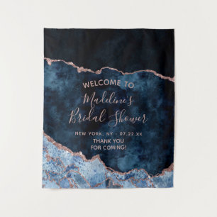 Navy Blau Roségold Achat Junggesellinnenabschied B Wandteppich