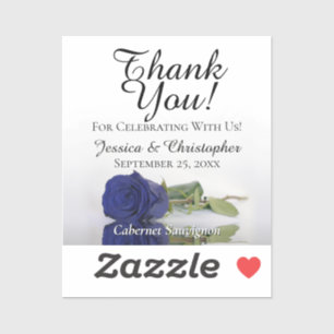 Navy Blau Rosen Hochzeit Danke Mini Flaschenetiket Aufkleber