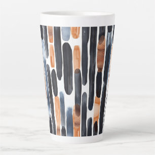 Navy Blau Rost Orange Streifen Milchtasse