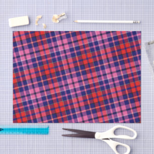 Navy Blau Rot Pink Kariert Tartan Design Seidenpapier