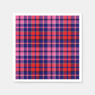 Navy Blau Rot Pink Kariert Tartan Design  Serviette