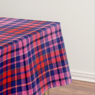 Navy Blau Rot Pink Kariert Tartan Design Tischdecke
