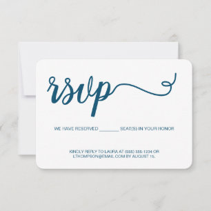 Navy Blau RSVP ohne postalische Reservierte Sitzpl Karte