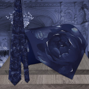 Navy-Blau Saphir Pfingstrose Hochzeit Krawatte