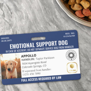 Navy Blau Servicehund 2 Logo & Foto-ID Ausweis