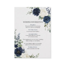 Navy Blau Silber Elfenbein Florale Hochzeit