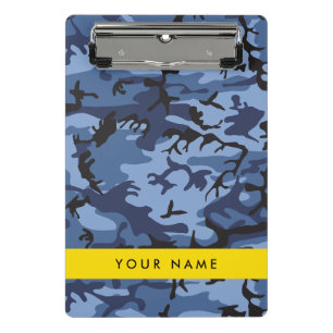 Navy Blau Tarnung Ihren Namen personalisieren Mini Klemmbrett