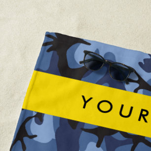 Navy Blau Tarnung Ihren Namen personalisieren Strandtuch