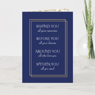 Navy Blau und Gold Abschluss Inspiration Karte