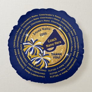 Navy Blau und Gold, Cheer Coach Geschenkideen, Che Rundes Kissen