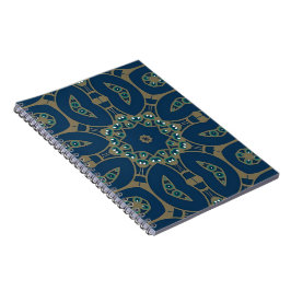 Navy Blau und Gold geometrisches Oktagon-Muster Notizblock