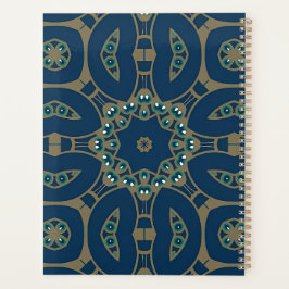 Navy Blau und Gold geometrisches Oktagon-Muster Planer