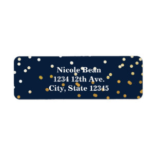 Navy Blau und Gold glänzende Konfetti-Punkte Chic 