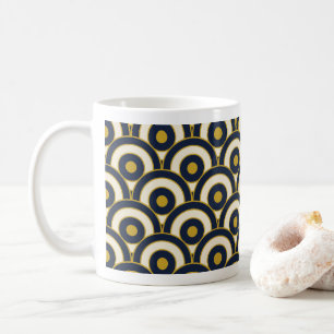 Navy Blau und Gold islamisch geometrischer Becher Kaffeetasse