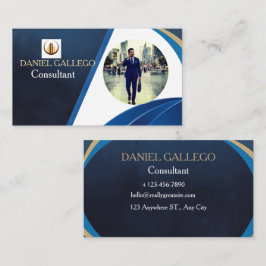 Navy Blau und Gold Professionelle Visitenkarte mit