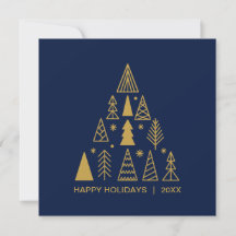Navy Blau und Goldener Weihnachtsbaum | Holiday Sq