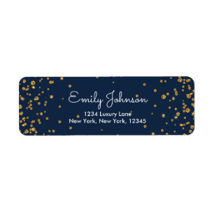 Navy Blau und Goldfolie Konfetti Geburtstag