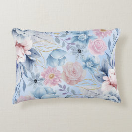 Navy Blau und Rosa Blumen Dekokissen