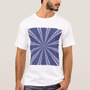 Navy Blau und Rosa Dovetail Kaleidoskop T-Shirt