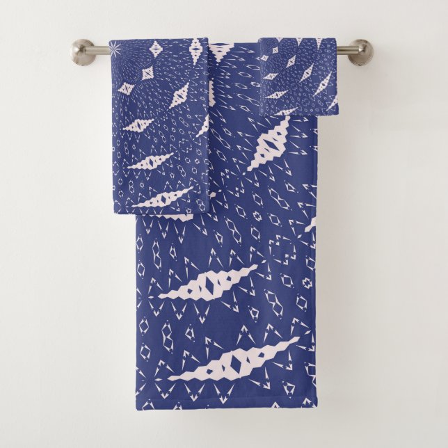 Navy Blau und Rosa Mitochondria Mandala Badhandtuch Set (Insitu)