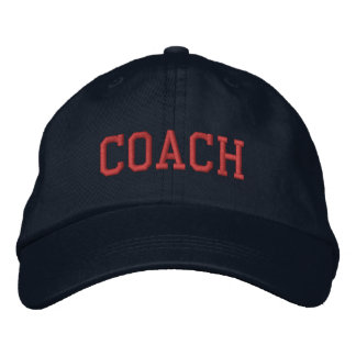 Navy Blau und Rot Benutzerdefiniertes Coach Sportt Bestickte Baseballkappe