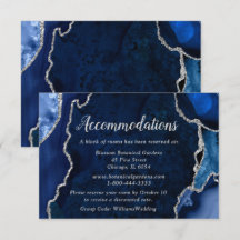 Navy Blau und Silber Achat Hochzeitsunterkünfte