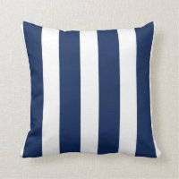Navy Blau und Weiß Streifen Kissen