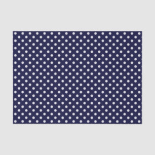 Navy Blau und Weiße Punkte Muster Seidenpapier