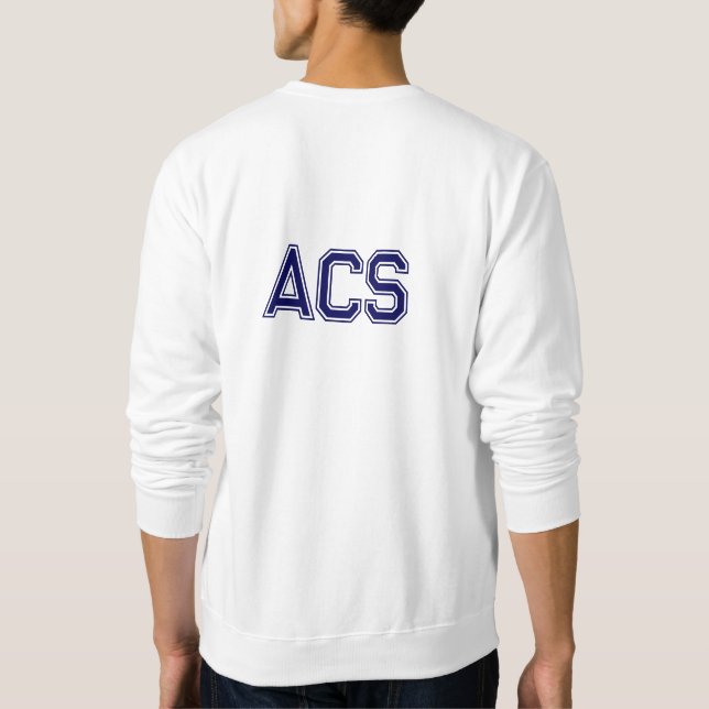 Navy Blau und Weiße Schulvarsity-Buchstaben Sweatshirt (Rückseite)