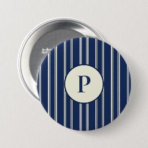 Navy Blau Warmes Elfenbein Klassisch Elegante Stre Button