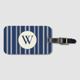Navy Blau Warmes Elfenbein Klassisch Elegante Stre Gepäckanhänger