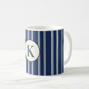 Navy Blau Warmes Elfenbein Klassisch Elegante Stre Kaffeetasse