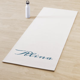 Navy-Blau-Weiß-Monogramm Yogamatte