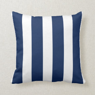 Navy Blau & Weiß Vertikal Gestreifte Zierkissen