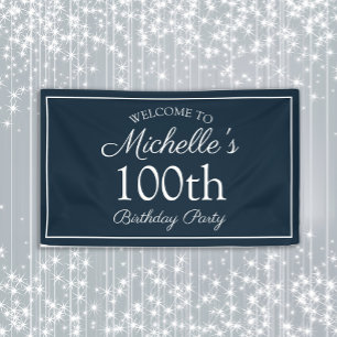 Navy Blau Weiße 100. Geburtstagsfeier Banner