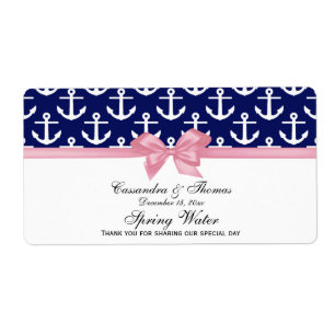 Navy Blau Weiße Anker Rosa Schleife Party Wasser E