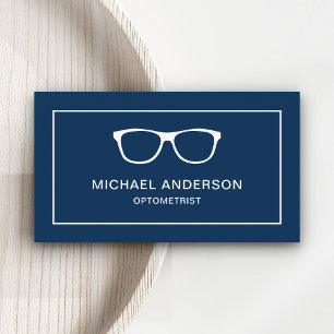 Navy Blau Weiße Brille Augenarzt Optiker Visitenkarte