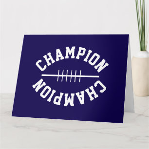 Navy Blau Weiße Fußballform CHAMPION Text Karte