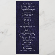Navy Blau Weiße Schrift Hochzeitsempfang 