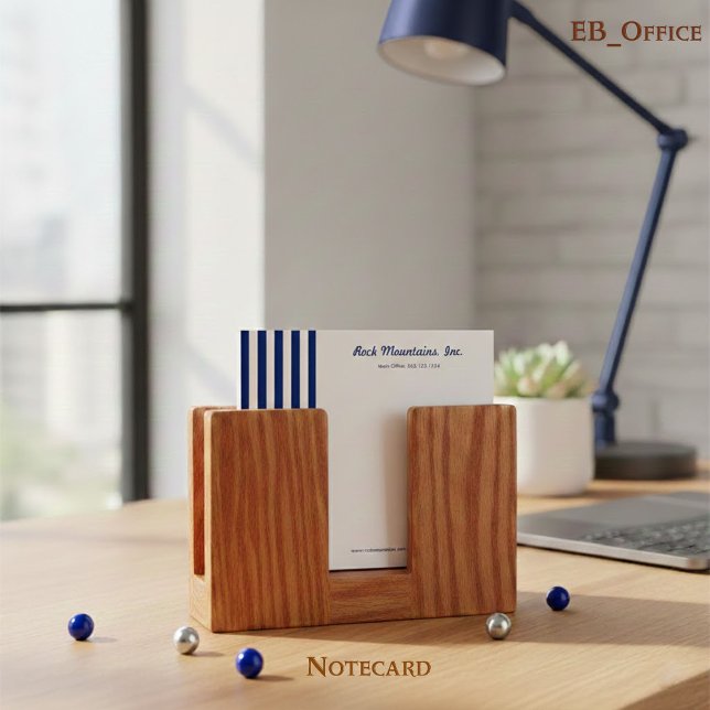 Navy Blau Weiße Streifen Boutique Professional Mitteilungskarte (Von Creator hochgeladen)