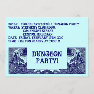 NAVY BLAUE DRAGONS IN DUNGEONS ~ PARTY EINLADUNG! EINLADUNG
