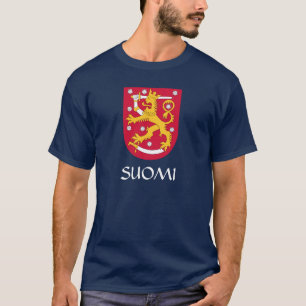 NAVY BLAUE Finnland Wappen Suomi T - Shirt