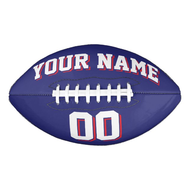 NAVY BLAUE WHITE AND RED Custom Football (Vorderseite)