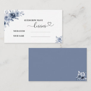 Navy blauen Blumen Baby Dusche wie viele Küsse Begleitkarte