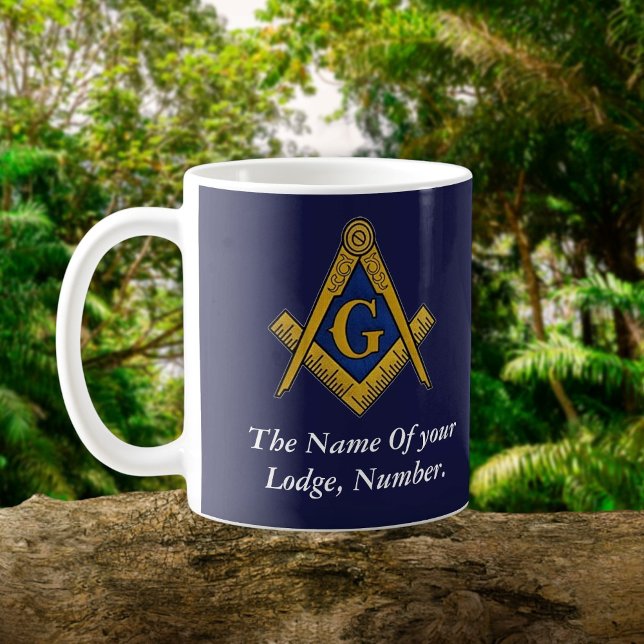 Navy blauer Freemason Compass Kaffeetasse (Von Creator hochgeladen)
