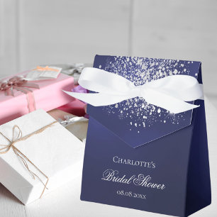 Navy blauer Glitzer danke Brautparty Geschenkschachtel