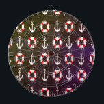 Navy blauer schöner Sommer Design Dart Board Dartscheibe<br><div class="desc">Navy schönes Sommerdesign</div>