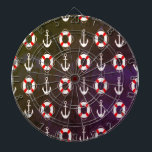 Navy blauer schöner Sommer Design Dart Board Dartscheibe<br><div class="desc">Navy schönes Sommerdesign</div>