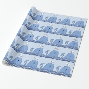 Navy-Blauer Wal Geschenkpapier