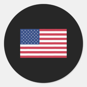 Navy Blaues Amerikanisches Flaggen-Shirt - Einfach Runder Aufkleber